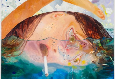 Dana Schutz, Swimming, Smoking, Crying, 2009