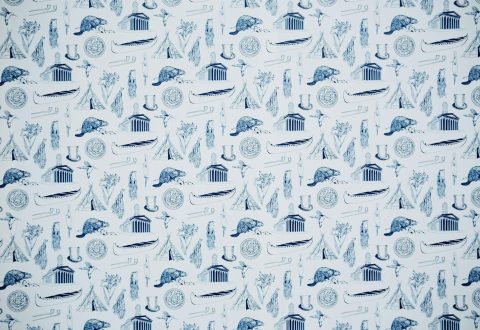 Nadia Myre, Contact in Monochrome (Toile de Jouy), 2018
