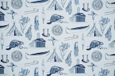Nadia Myre, Contact in Monochrome (Toile de Jouy), 2018