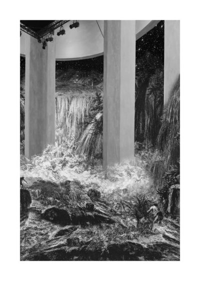 Gisele Amantea, Faux Site, Museum (starry night waterfall), 2017