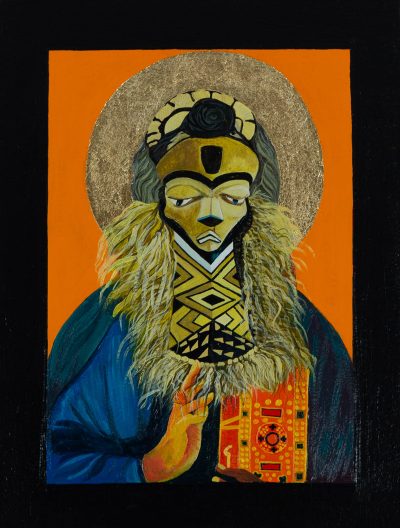 Moridja Kitenge Banza, Christ Pantocrator No. 3, 2017