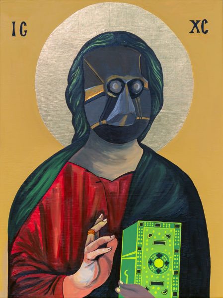 Moridja Kitenge Banza, Christ Pantocrator n°10, 2020