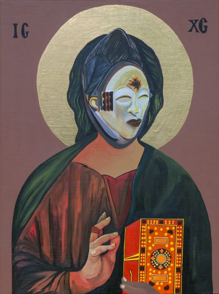 Moridja Kitenge Banza, Christ Pantocrator n°11, 2020