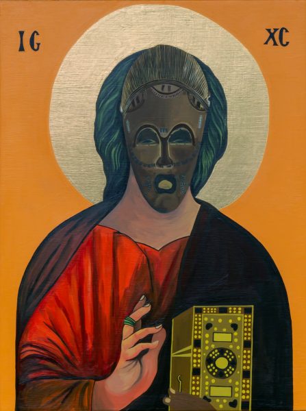 Moridja Kitenge Banza, Christ Pantocrator n°12, 2020