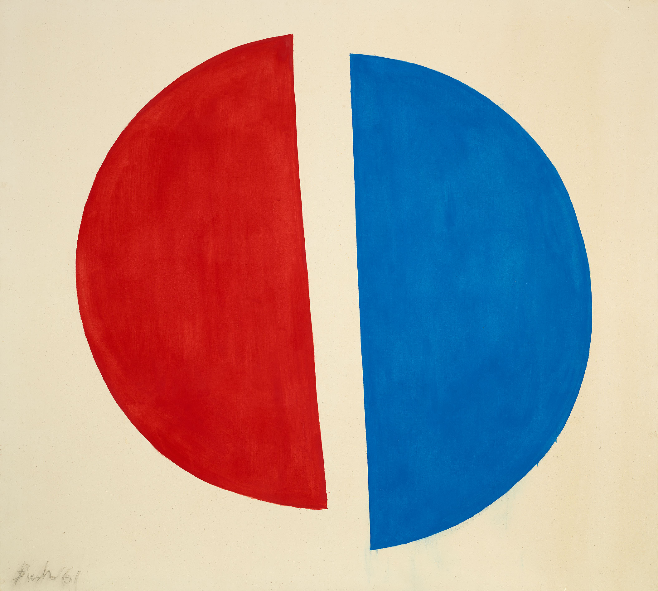 Split Circle No. 2, 1961, Oil on canvas.