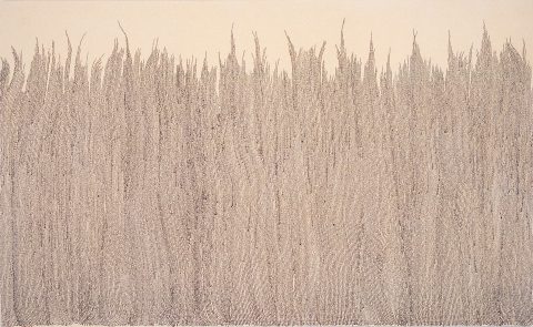 « mcb » les blés, 1999, Marie-Claude Bouthillier, Encaustique et vernis polymère sur toile.