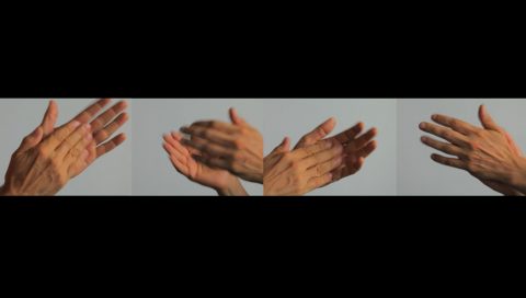arrêt sur image de Unwriting, 2010, Nelson Henricks, 4 vidéogrammes couleur, projection à 4 canaux, 12 min., son, 1/5.
